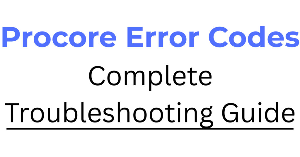 Procore Error Codes